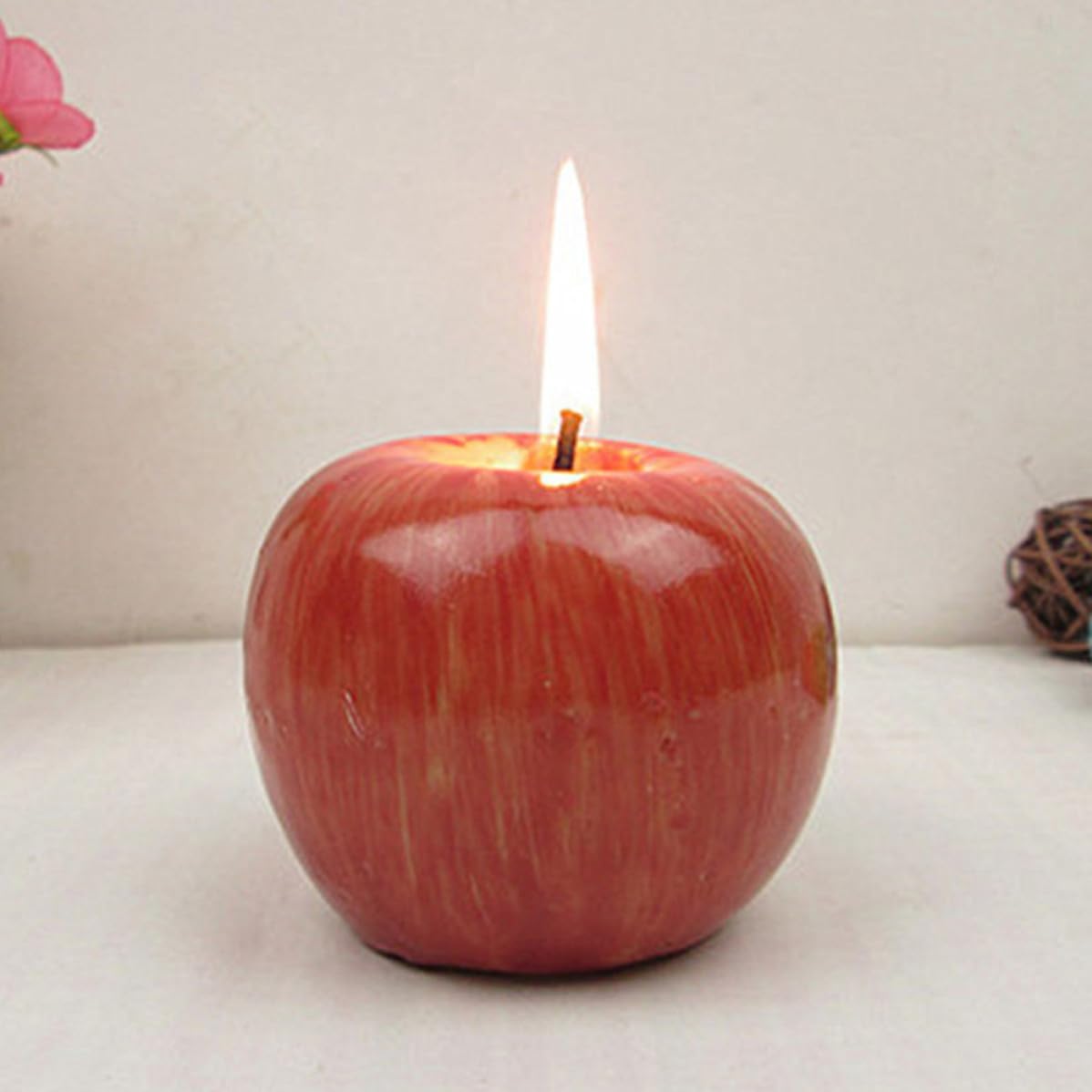 Christmas Fruit Candle Decor Creative Christmas Candle Ornament Red