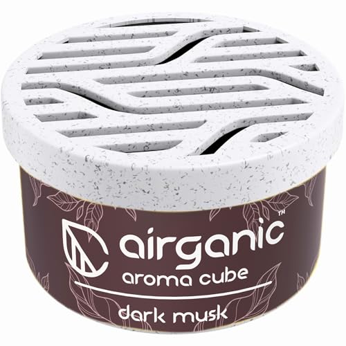 Image of Airganic Aroma Cube - Dark Musk fiber Air Freshener |Organic Leakproof Car Perfume- 40g -Refreshing fragrance for Home, Office and Car Interior -Freshen'up your car | Car Air Freshener