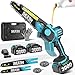 SEESII Mini Chainsaw Cordless 8 Inch & 6 Inch: Electric Battery Powered Chainsaw, Upgraded Brushless Chain Saw with 2pcs 3000mAh,Tool-Free Chain Tension, Oiler, for Tree Branch Cutting (M8 Boost)