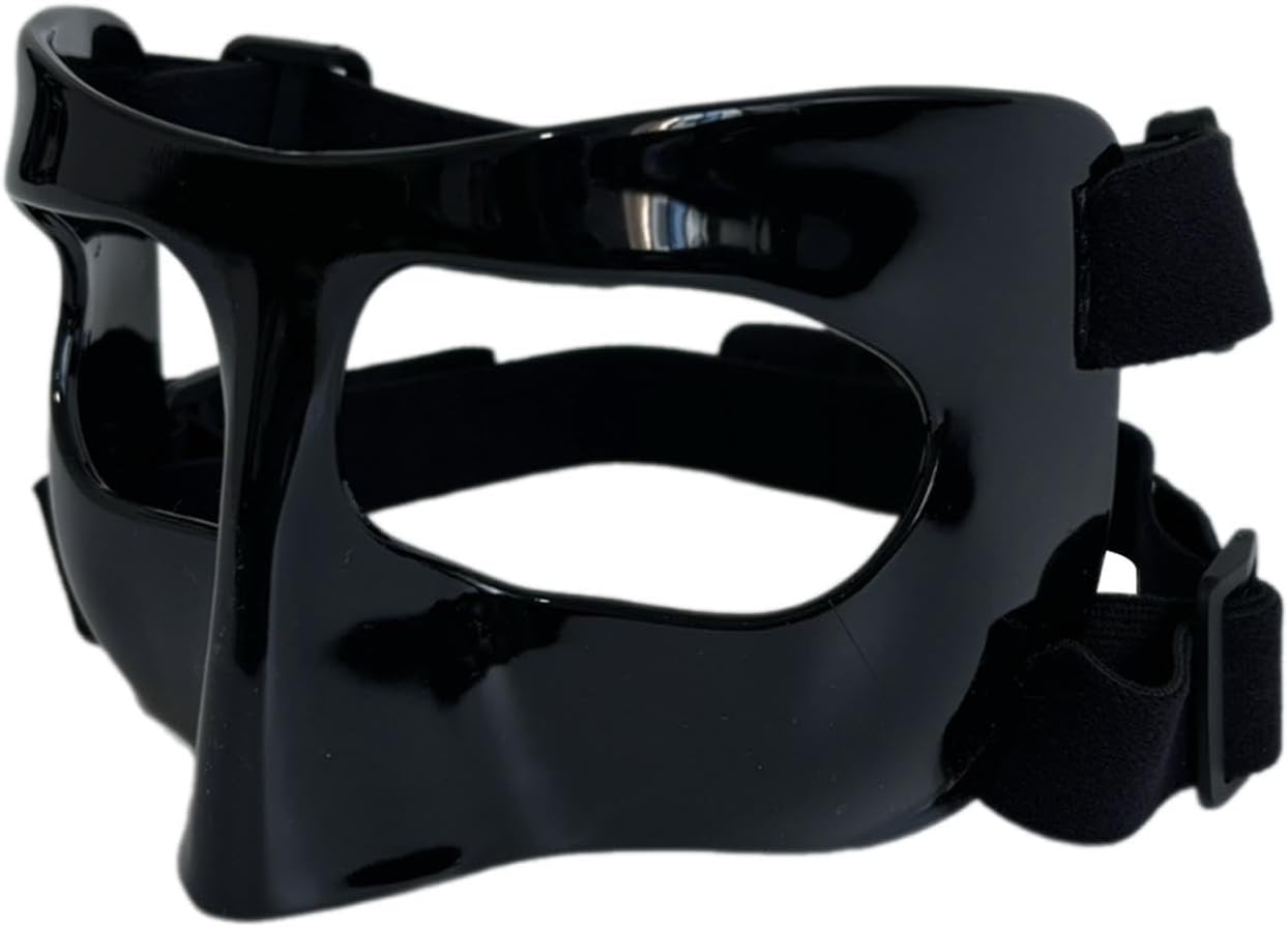DeeRace Sports Nose Guard Mask Nose Guard Face Shield Nose and Face Protection Face Guard Basketball Mask Adjustable Nose Protector for Soccer Football Baseball Gym Exercise, Black 15x9.5x8.5cm