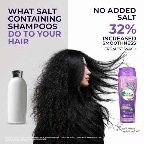 Image of Dabur Vatika Bio-Infusions Anti Hairfall Shampoo | For 98% Reduction in Hairfall | Boost Hair Growth | For Weak & Breakage-Prone Hair | 2% Plant Biotin + Vitamin B7 | No Added Salt & Parabens | Tuscan Rosemary & Ginseng
