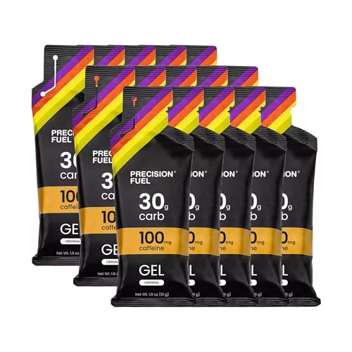 Precision Fuel PF30 Caffeine Energy Gel - Mild Flavour Running Gels for Endurance Athletes 30g Carbohydrate Easy-to-Digest Perfect for Running & Long-Duration Sports (Pack of 15)