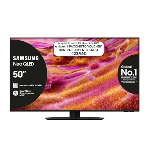 Samsung Smart TV 50'' QE50QN94FATXZT Neo QLED 4K Mini LED, NQ4 AI Gen3 Processor, 4K AI Upscaling Pro, Glare Free, Motion Xcelerator 165Hz, Dolby Atmos & OTS Lite, NeoSlim Design, 2025, 50"
