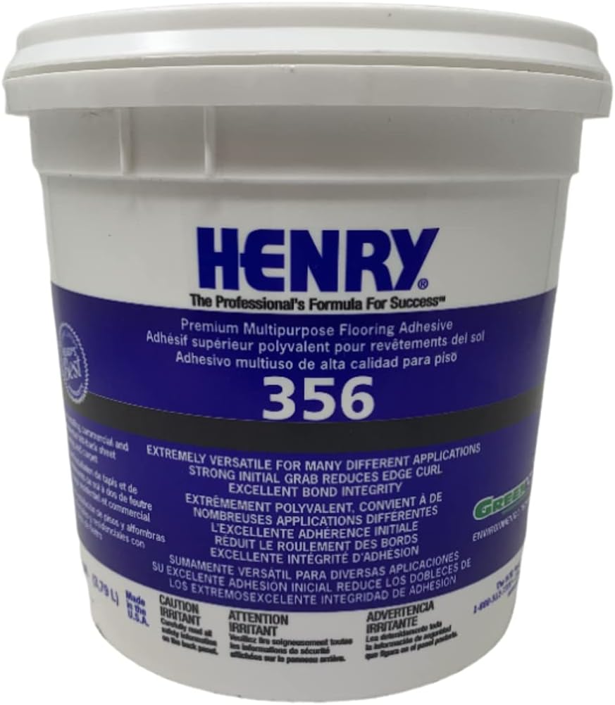 Henry 356 MultiPro Premium Multipurpose High Strength Paste Carpet & Sheet Vinyl Adhesive, 1