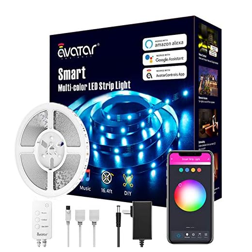 Tiras LED Alexa WIFI 5M, Tiras de Luces RGB 5050 con Controlador Bluetooth, Sincronizar Inteligente Control por APP o IR, Sync con Música, Funciona con Alexa, Google Home para Hogar, Fiestas