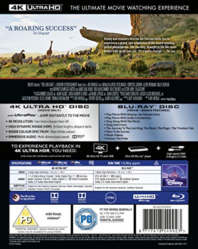 The Lion King [4K UHD] [2019] [Blu-ray] [Region Free]