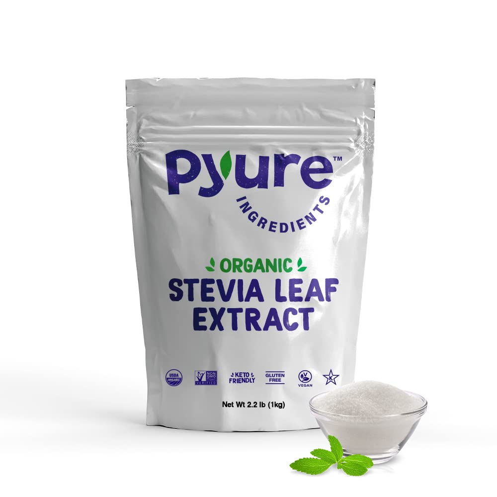 Pyure Organic Stevia Sweetener Extract Powder, Reb A 98%, Non-GMO, Bulk Ingredient, 1 Kg (Organic/Non-GMO)