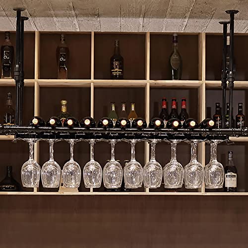 Casier à vin suspendu plafond étagère range-bouteilles bar design
