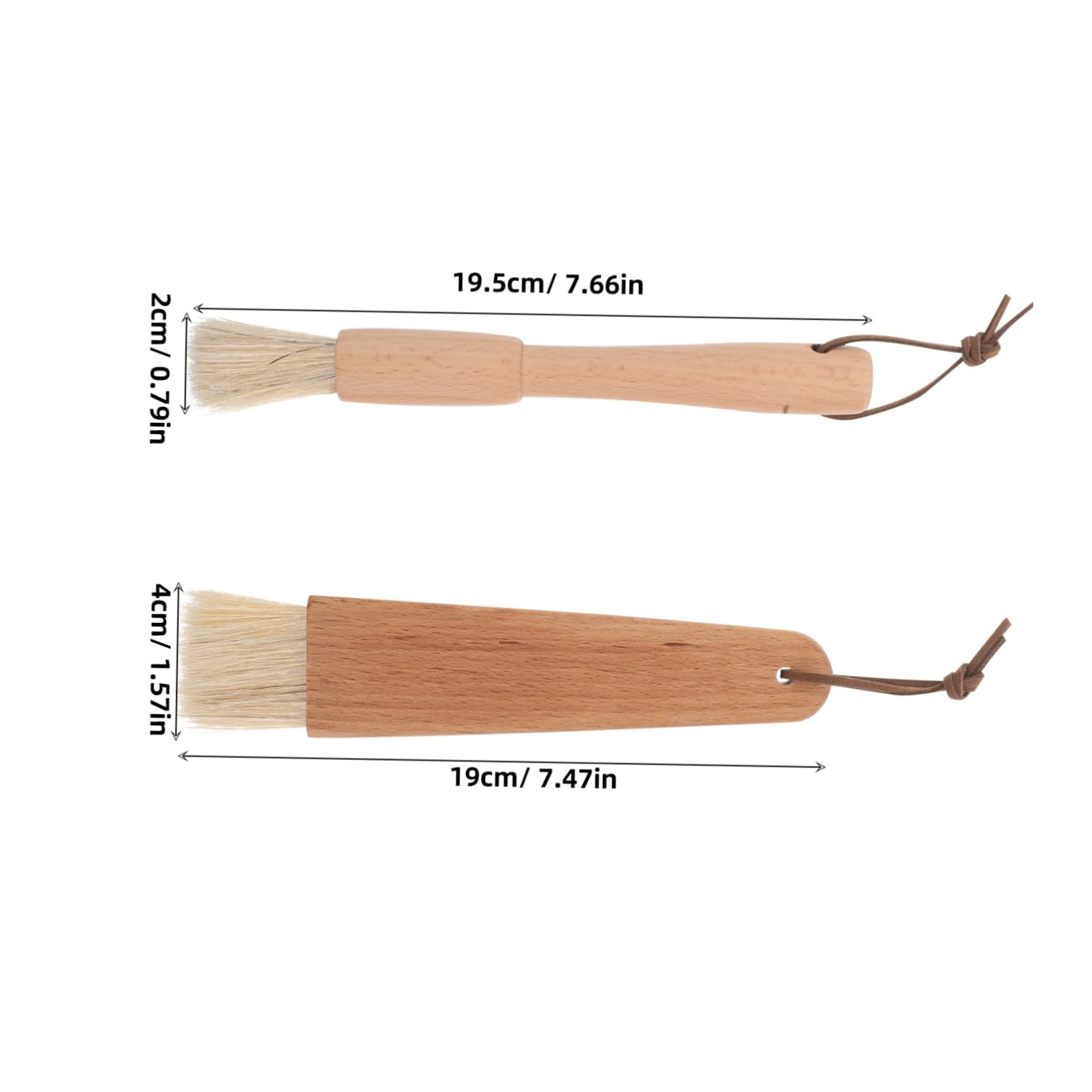 LIOOBO Wooden Handle Bbq Basting Brush Set 2-pcs Bristle Brush for Butter Oil Sauce Application Perfect for Outdoor Grillings