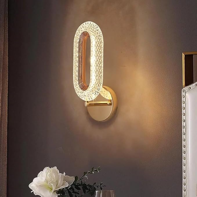 Image of BrightLyt Wall Light for Living Room, Modern Wall Lamps for Bedroom, Wall Lights for Home Decoration, Bedside Wall Lamp, Hotels and Restaurants (Pack of 1) (Oval.)