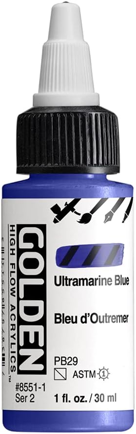 GOLDEN High Flow Acrylics, Ultramarine Blue, 1 fl. oz. / 30 ml Bottle