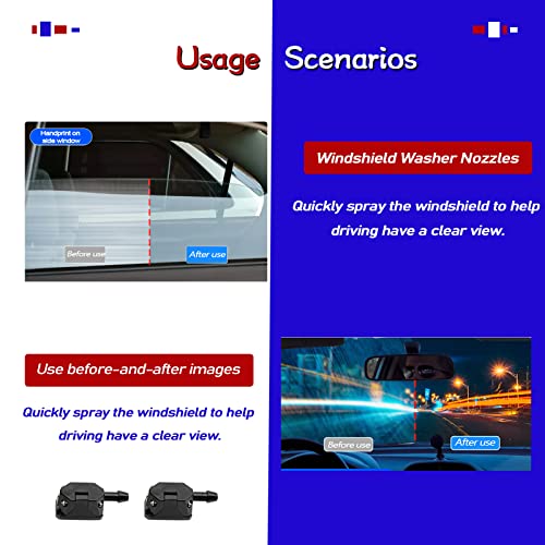 2 Pcs Universal Windshield Washer Nozzle Arm Mounted Jets Nozzles 4-Way, Front Windshield Washer Nozzles Arm Mounted Jets Nozzles Washer Nozzles Car Windshield Wiper Spray Jet Universal Car Wiper #TOP4