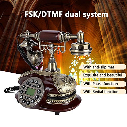 Teléfono fijo vintage Zerone estilo europeo clásico miniatura 4