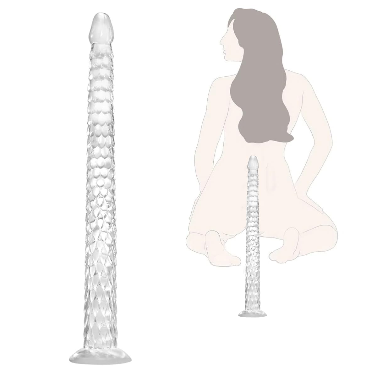 15 1 38cm Super Transparent Long Skinny Dildo Jelly Dildo Clear Anal Plug with Strong Suction Cup Anal