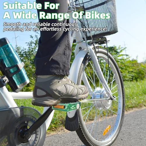 XIFOWE Vintage Translucent Bike Pedal, Alloy Steel Center Shaft & Bicycle Pedals with Reflective Strips, Non-Slip Spikes Wide Pedals for Mountain Bikes, Cruiser Bikes, Road Bikes etc