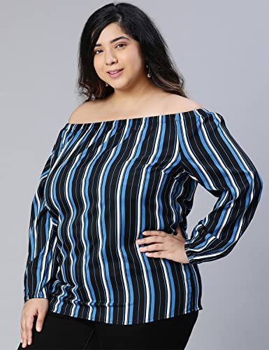 Image of oxolloxo Color Paneled Full Sleeve somen Plus Size top
