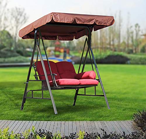 Jeffergarden Swing Seat Top Cover Brown Waterproof Rainproof Dustproof Anti UV Protector Garden Yard Outdoor