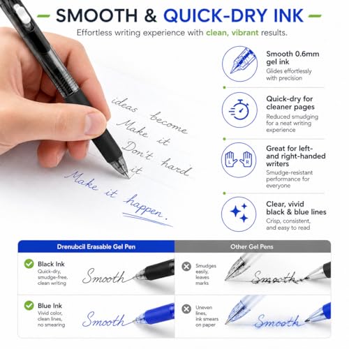 Pack de 14 bolígrafos borrables de gel coloridos 0.6 mm miniatura 3