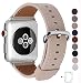 JSGJMY Apple Watch Band 42mm Men Women Light tan Vintage Genuine Leather Loop Replacement Wrist Iwatch Strap with Stainless Steel Metal Clasp for Apple Watch Series 3 2 1 Sport Edition