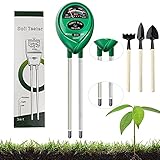 🌾🌾 GENAU UND ZUVERLÄSSIG:Boden Feuchtigkeitsmesser für Pflanzen Die Doppelnadel-Erkennungstechnologie verbessert die Geschwindigkeit und Genauigkeit der Erkennung und Analyse von Bodenfeuchtigkeit und pH-Säuregehalt erheblich. Stecken Sie die Sensorsonde in den Bodenbereich, den Sie überprüfen möchten, und erhalten Sie sofort einen genauen Messwert.