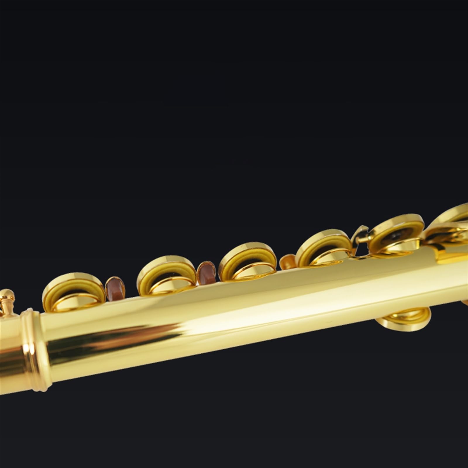 Flauto Dorato 16 Fori Chiusi 17 Fori Aperti Chiavi Curve + Chiave E Flauto Diviso Chiave C Principiante Livello Professionale Test Prestazioni(16 Hole)