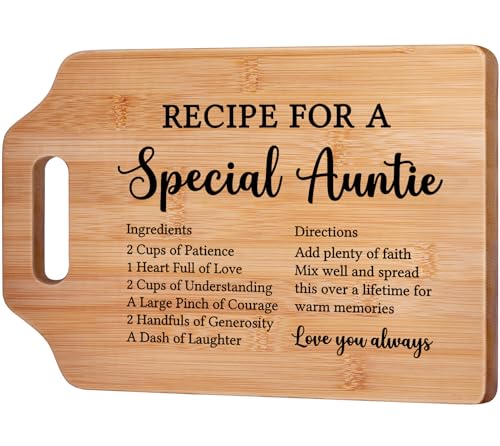 Gleevara Regali per zia, regali di compleanno per zia da nipote nipote, tagliere in bambù naturale, regalo di Natale unico per la zia