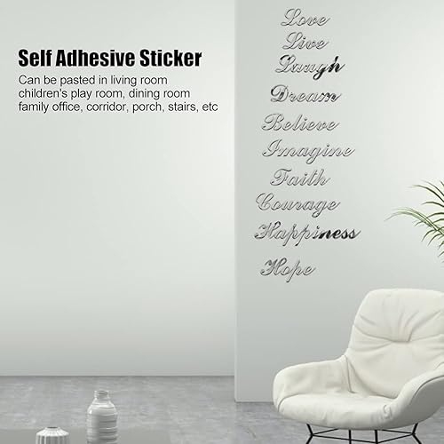 Miniatura 2 de Adhesivo para pared, espejo de pared, acrílico 3D, autoadhesivo, impermeable, extraíble, fácil de instalar, adhesivo de escalera para el hogar, sala