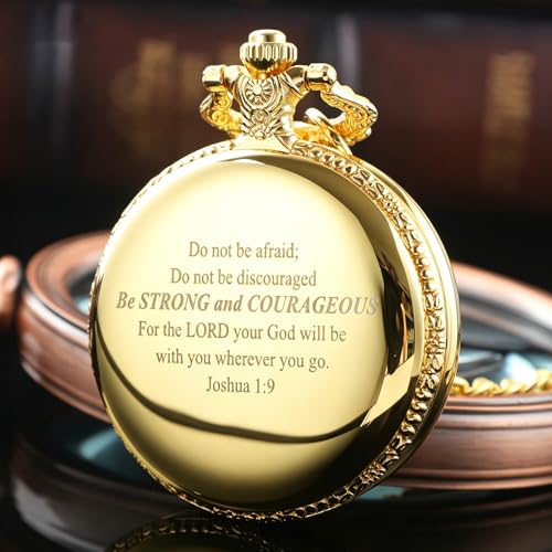 Image of Tiong Pocket Watch Hollow Tree of Life Design Roman Numerals Engraved Bible Verse Quartz Pocket Watch with Chain Custom Pocket Watch Birthday Gifts