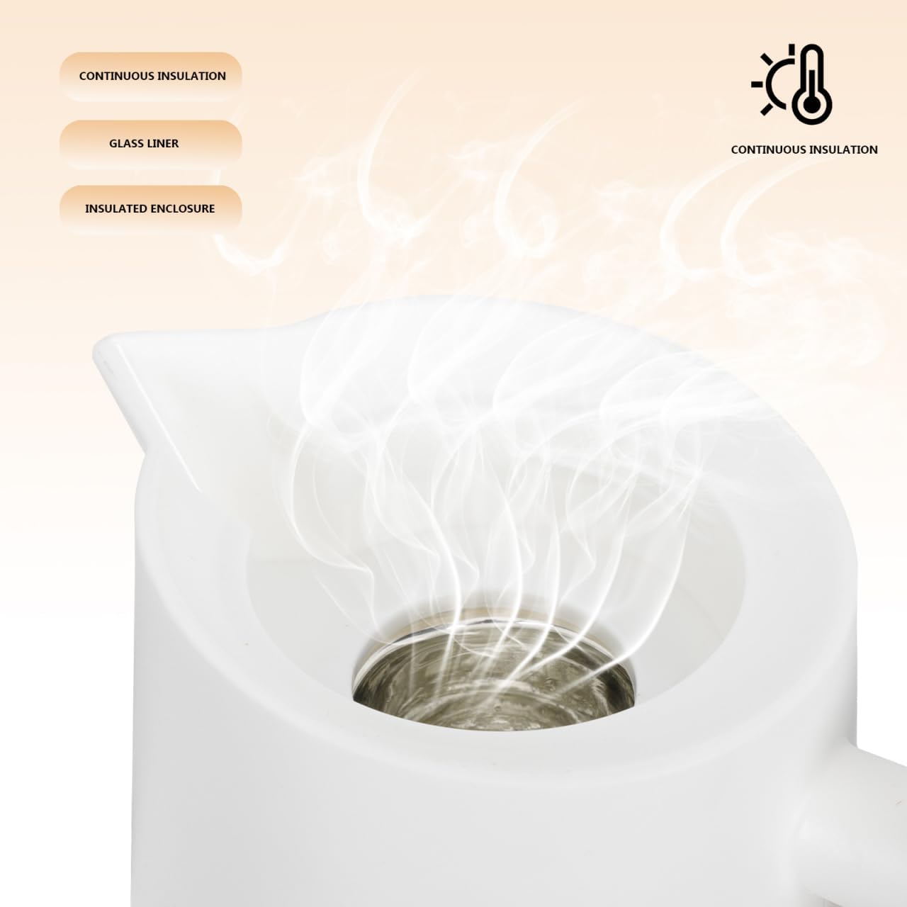 Cabilock Thermal Coffee Carafe Insulated Household Thermal Carafe Pot Insulated Kettle Insulated Portable Hot Water Bottle with Wooden Handle Glass Liner for Tea Coffee - Image 7