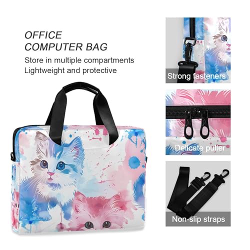 Maletín para portátil con diseño de gato de acuarela miniatura 5