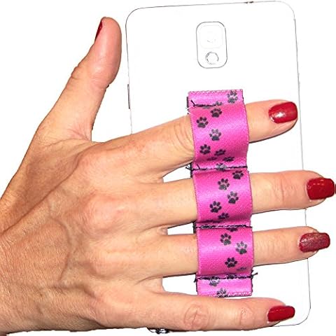 LAZY-HANDS 3-Loop Phone Grip - FITS Most - Paws Pink Cover