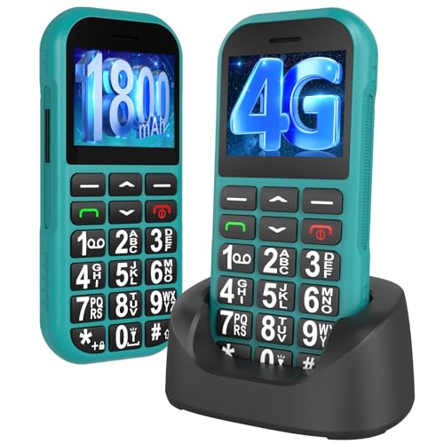 CHAKEYAKE 4G Seniorenhandy Mit Ladestation - Großtasten & SOS-Taste | Dual SIM | 2,8" Display | Ohne Vertrag