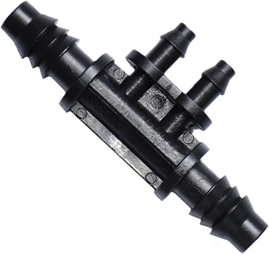 Hose Connector Garden Hose Tee Barb 8/11 to 1/4" 4/7 Hose Connector 4 Way Garden Irrigation Manifold 3/8" 80PCS (Color : Black, Diameter : 3/8'')