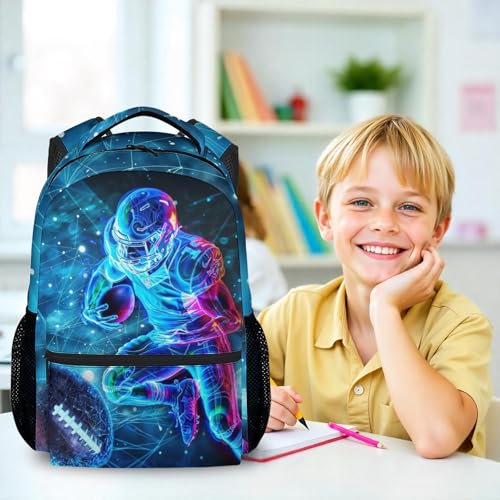 Football Backpack for Boys - 17 Inch Elementary School Kids Backpacks for Football Lovers - Sport Lightweight Bookbag for Children2