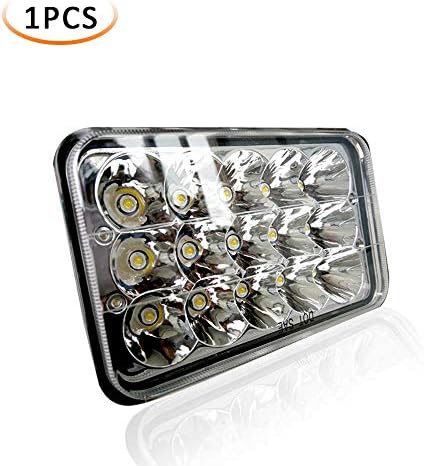 TURBOSII DOT Approved 4X6 LED Headlight Assemblies Sealed Beam Hi/Lo Replace H4651 H4656 Hid Bulb Headlamps KW Kenworth T600 W900 Peterbilt 379 Chevy C10 S10 RV Suzuki DRZ Honda XR250 XR400 XR650 1PCS