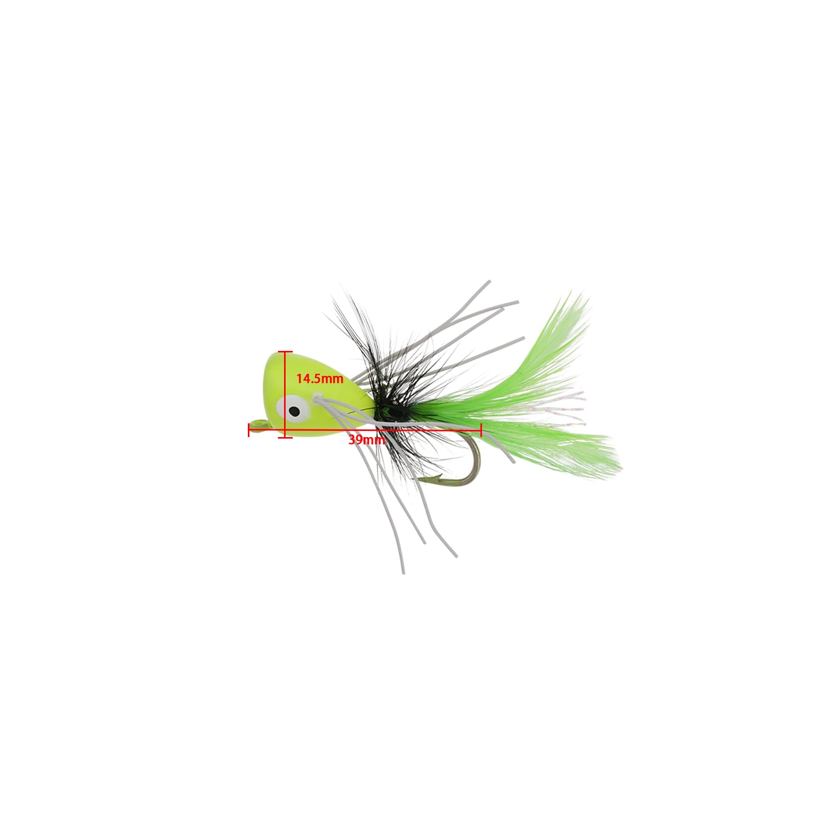 EMSea 10PCS Poppers para Pesca con Mosca Moscas Espuma para Pesca con Mosca Tamaño 6 Blanco Negro Rojo Amarillo Y Naranja; Señuelos Superficie para Lubina Pez Luna Trucha Y Pez Pan