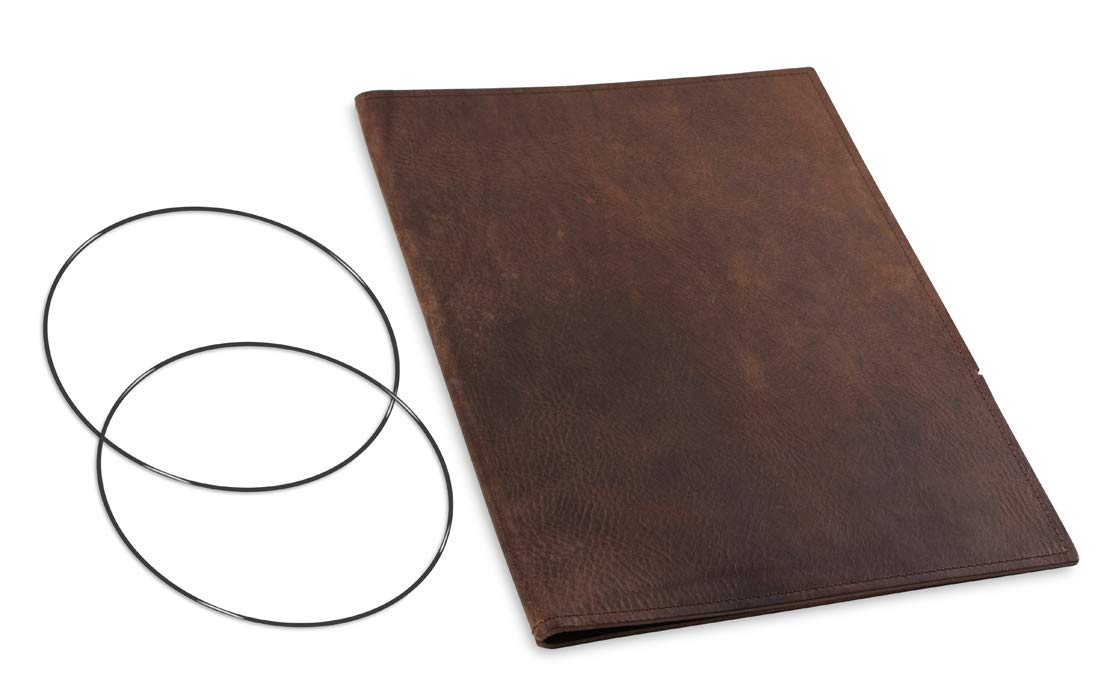A4+, revolutionäres, nachhaltiges X17-Konzept für Notizbuch, Personal Organizer und Terminplaner/Hülle für 1 Heft! Belgisches Leder dunkel-braun, Kastanie, Made in Germany, 17 Jahre Garantie*