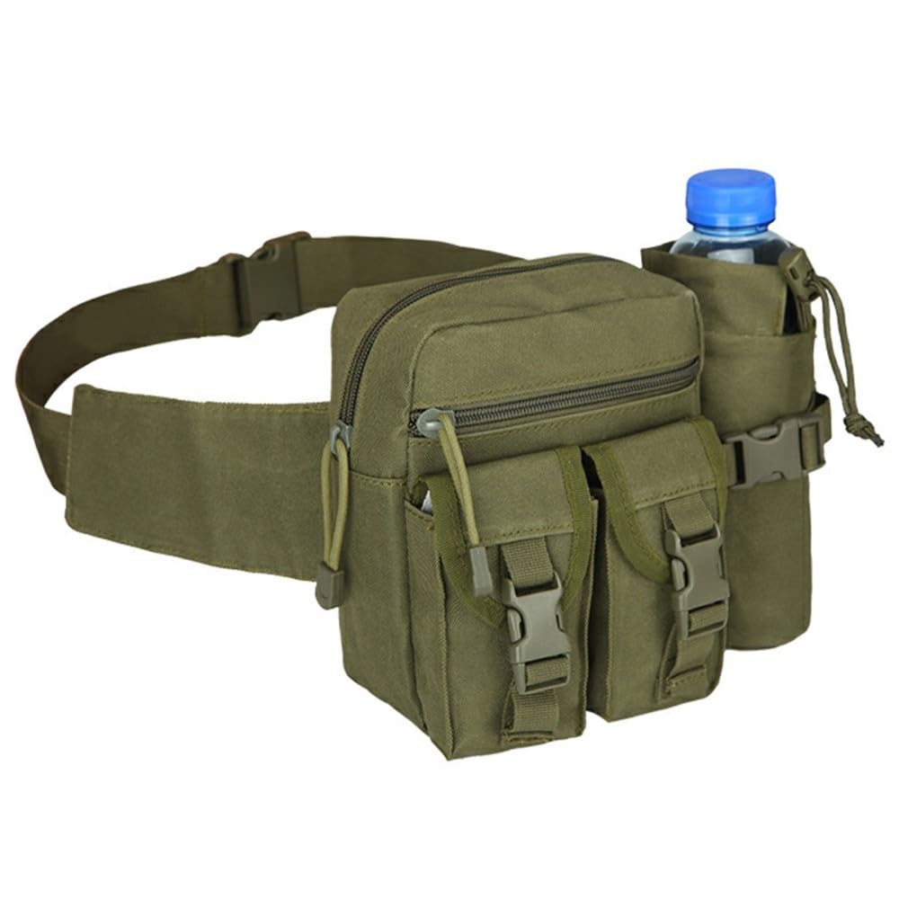 Hiking Waistpack,Waterproof Molle Hip Belt Bag w/Water Bottle Holder for Outdoor Cycling Hiking Climbing