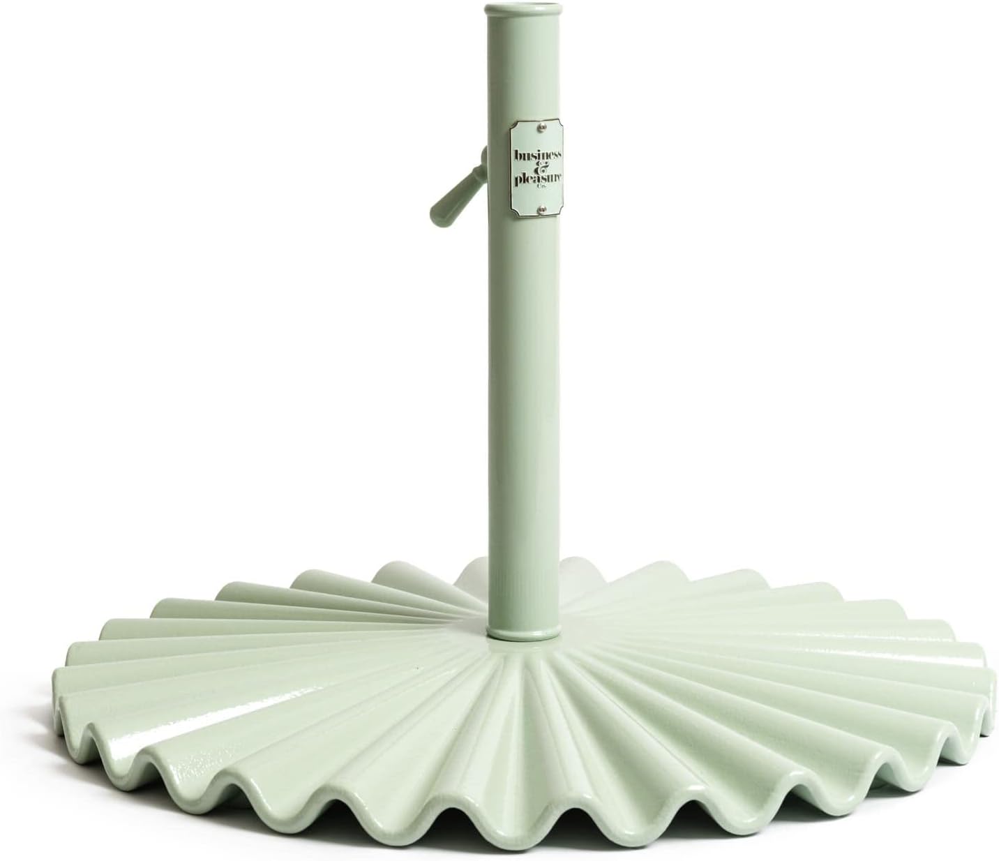 Business & Pleasure Co. The Clamshell Base - Outdoor Patio Umbrella Base - Sage Green, 55lbs