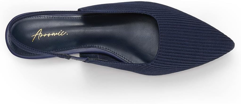 Arromic Slingback Flats for Women Pointed Toe Ballet Flats Shoes Women Dressy Comfortable Slip On Knit Flat