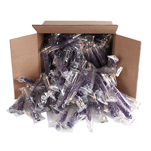 Extra Large Rock Candy Sticks: 144 Grape Lollipop - Purple Rock Candy Sticks - Individually Wrapped - Espeez Rock Candy Sticks for Candy Buffet, Birthdays, Weddings, Receptions and Baby Shower