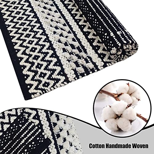 Image of inch2x5 Ft Cotton Rug Runner - Soft Handwoven Carpet for Hallway, Entryway & Bedroom Lightweight, Washable & Non-Slip Floor Mat