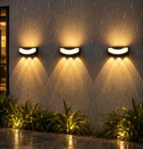 Image of FILLISKA LED Indoor UP Down Wall Light, Warm White Colour with Shockproof Alluminium White Body (Black Semicircle 9 Watt)
