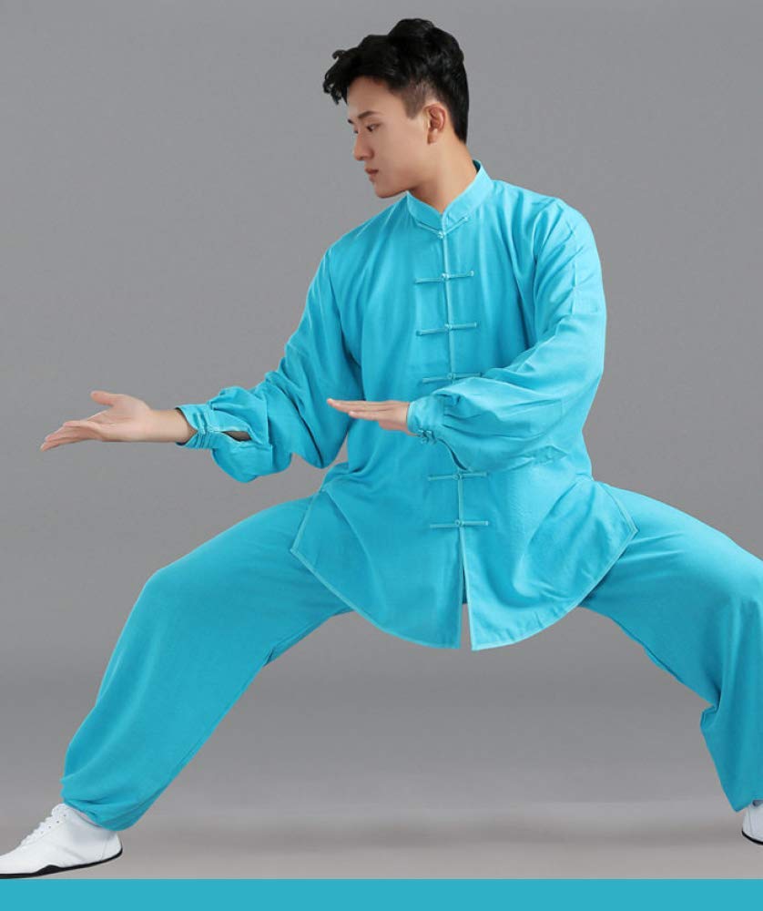 Abbigliamento Tai Chi da donna, uniforme da meditazione zen in cotone e lino Tai Chi - Kung Fu da uomo, F-XXXL (B XL)