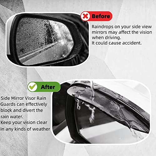Mirror Rain Visor Guard,2 Pcs Mirror Rain Visor Eyebrow, Side Mirror Visor Rain Guards, Car Rear View Mirror Rain Cover,Waterproof Auto Mirror Rain Visor, Universal Fit For Cars,Truck And Suv-Black #TOP1