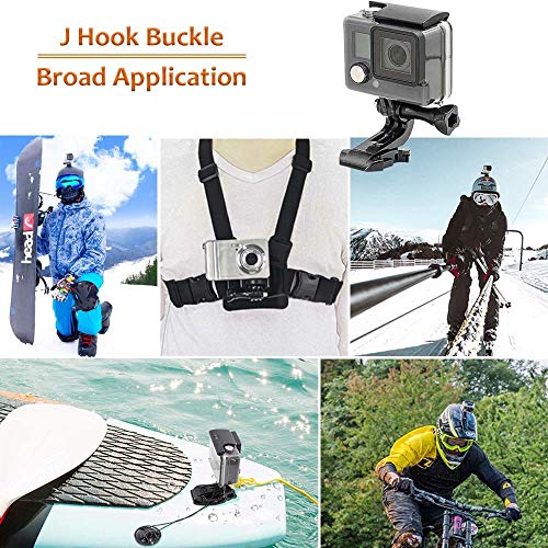 Image of J Hook Buckle Helmet Mount Base & Thumbscrew Kit - Quick Release Action Camera Vertical Mount Adapter Compatible with All Hero 14 /13 /12 /11 /10 /9 /8 /Max, DJI Osmo, & SJCAM