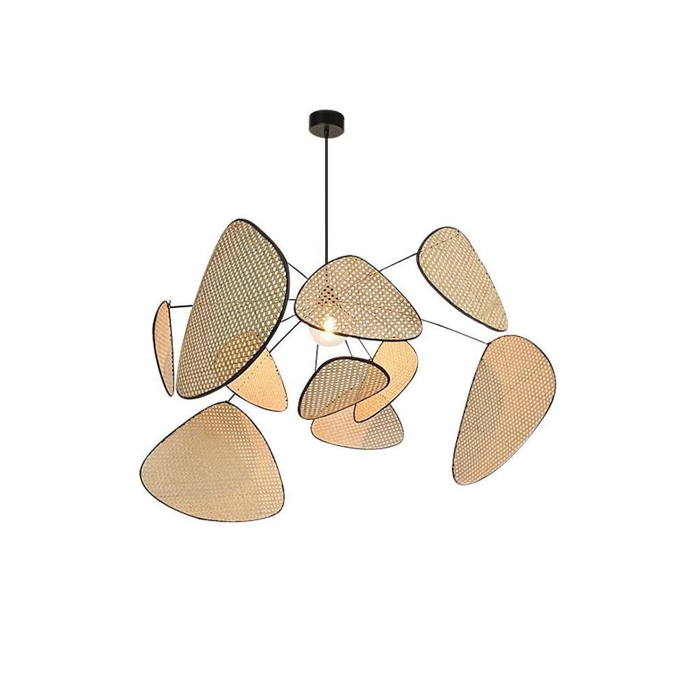 Lámpara Colgante de Ratán Lámpara Colgante Moderna para Comedor Sala de Estar Cocina Hotel BD408 E27 Max 40W (D80cm)