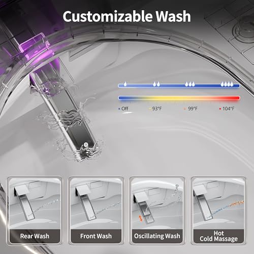 Image of DeerValley Wall-Hung Smart Toilet with Bidet, Auto Open /Close, Foam Shield