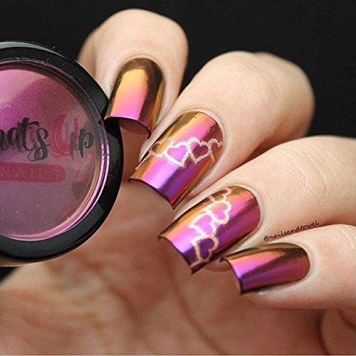 Whats Up Nails - Heart Chain Nail Stencils Stickers Vinyls For Nail Art Design (1 Sheet, 20 Stencils) #TOP3