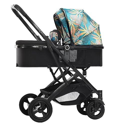 Lightweight Baby Pram Stroller for Newborn, Baby Stroller for Infant and Toddler, Baby Pushchair High Landscape Baby Carriage Two-Way Pram Trolley Ideal for 0-36 Months (Color : Blue A)